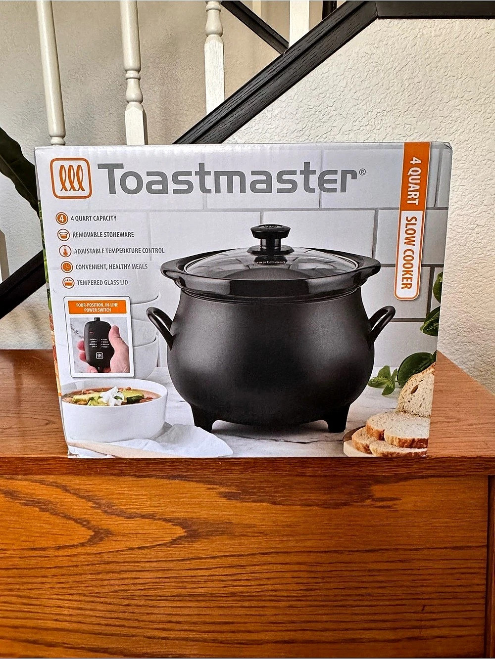 Toastmaster 4 Quart Cauldron Slow Cooker Black